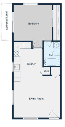 1 Bed / 1 Bath Floorplan Bayshore Oaks 1/1 Floorplan